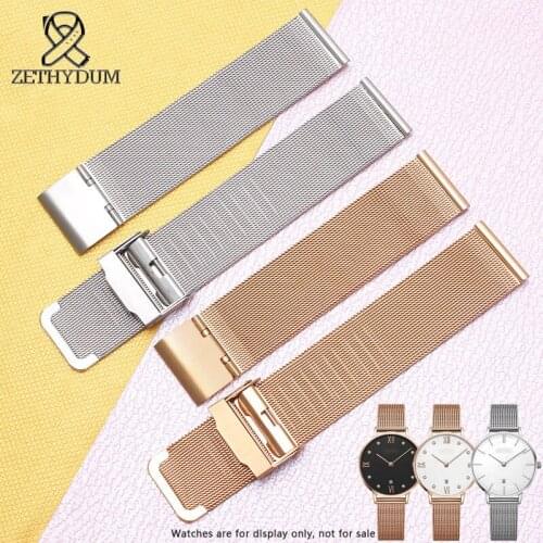 Stainless steel mesh bracelet 14 15 16 18 20mm mens watches top brand luxury charm watch metal strap fashion simple wristwatches