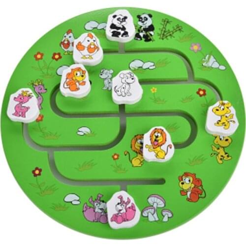 Kids Montessori Educational Wooden Toys For Children Animals Maze Play Games Baby Montessori Materials Puzzles Funny Bricks