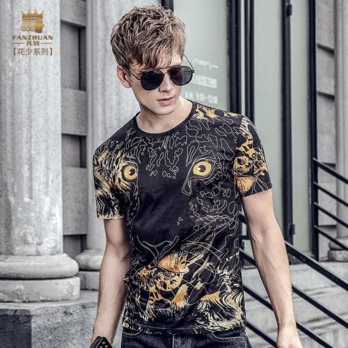 Fanzhuan Free Shipping New fashion personality male Mens Summer Palaces short sleeved T-shirt 715068 T shirt 3XL printed 2017