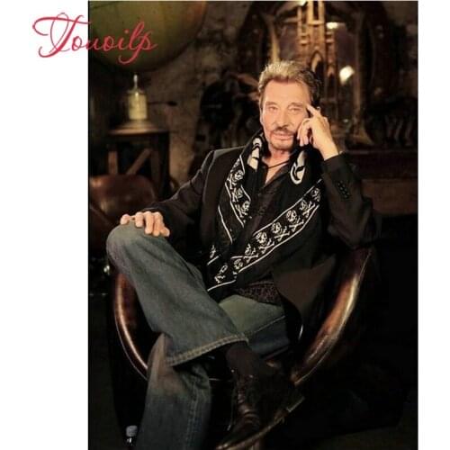 TOUOILP 5D diamond painting johnny hallyday full square drill diamond embroidery 3d round French singer diamond mosaic sticker