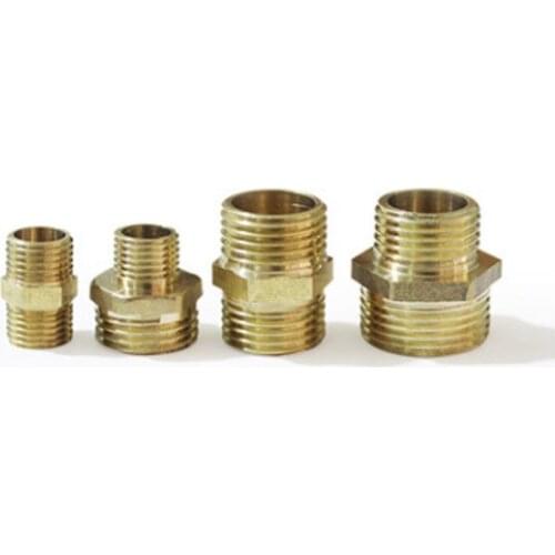Brass Tube Pneumatic Fitting 1/8" 1/4" 3/8" 1/2" 3/4‘’BSP Male X Male Change Hex Nipple Pipe Connector Adapter Coupler