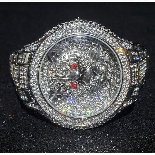 Hip Hop MISSFOX Leopard Luxury Top Brand Men Watch Quartz Silver Wristwatches Stainless Steel Band Street Style Male Wrist Watch