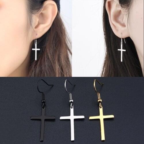 Gothic Accessories Crosses Earrings Gift To Girlfriend Dangle Earrings Males Stainless Steel Jewelry Trending Products 2021