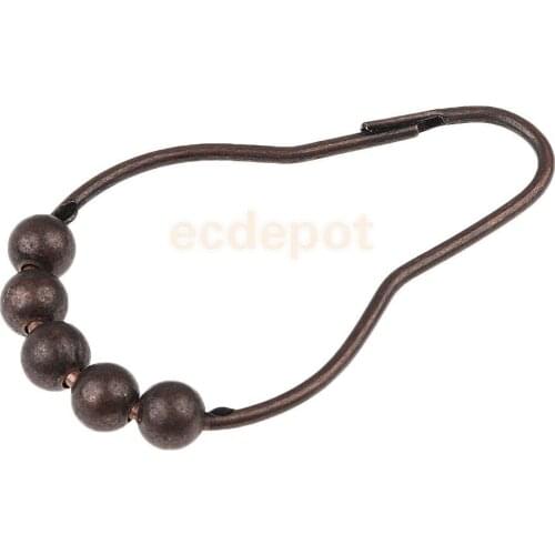 Stainless Steel Shower Curtain Rings Hooks Curtain Tiebacks Set 12Pcs