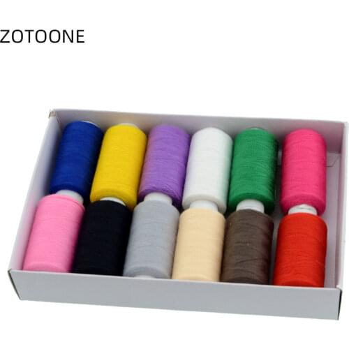 High Quality 12roll/lot Mixed Color Polyester/cotton 402 Sewing Thread Box Set DIY Sewing Kit for Hand Machine Needles Set G