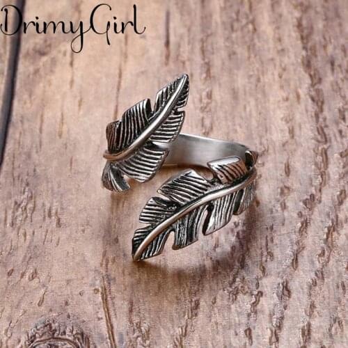 Vintage Feather Rings for Women Bridal Wedding Engagement Fashion Party Jewelry Gifts Wholesale 2021