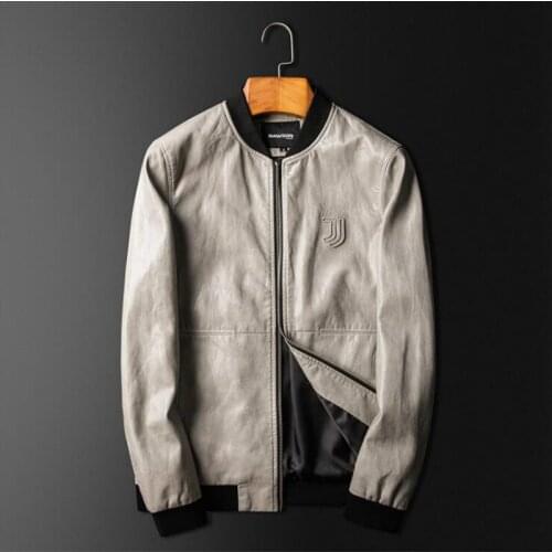 New Autumn Men Fashion Chaquetas En Cuero Casaco Mens PU Leather Jacket Masculino Baseball collar Clothing male Casual Coat