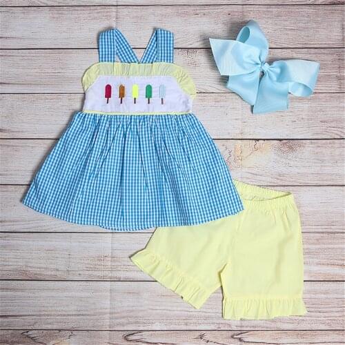 New Baby Girls Clothing Sets Fashion Summer Cute Embroidery T-Shirt + Shorts Kids Girls Clothes Suits Children Cotton Sets