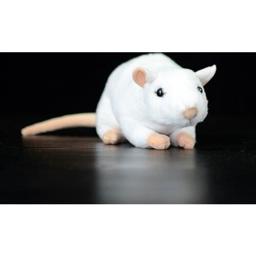 Extra Soft Real Life White Rat Plush Toys Realistic Mouse Stuffed Farm Animals Toy Pet Mice Gifts Educational Toys For Kids