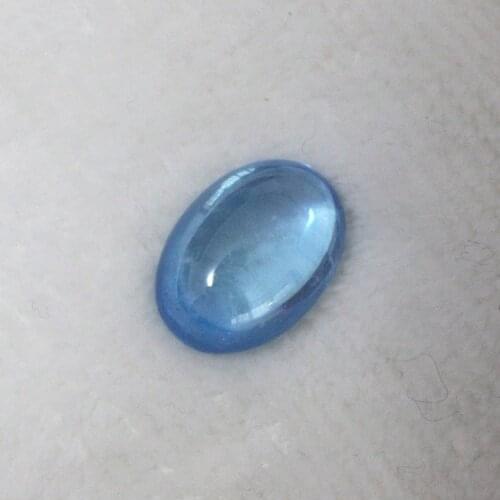 Oval shape cabochon loose stone fancy colored faceted sea blue stone beads DIY jewelry making