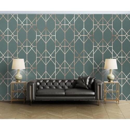 Custom 3D mural wallpaper geometric light luxury line abstract small fresh TV background wall decoration painting