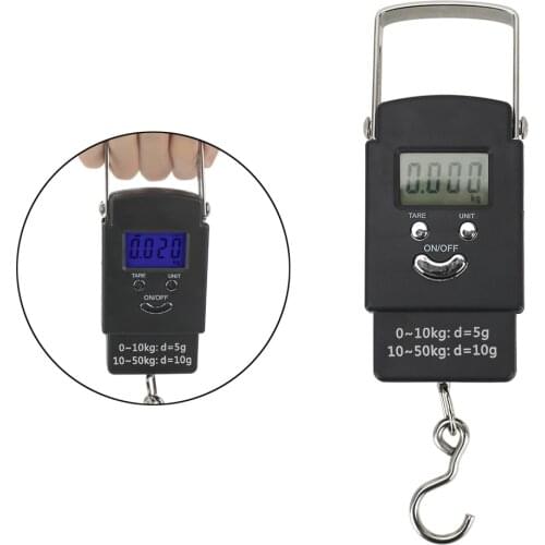 50Kg/110lb LCD Electronic Scale Portable Home Tool Hanging Digital Weighing Scale for Fishing Luggage Travel