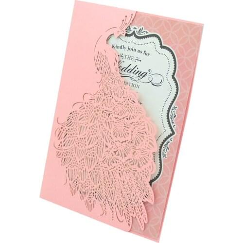 Quinceanera party supplies invitation card wedding laser cut pocket fold invitations