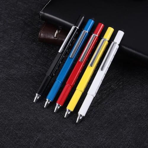Luxury High Quality Multifunctional creativity Metal ballpoint pen Screwdriver ruler level tool stylus Luxury High Quality Mu
