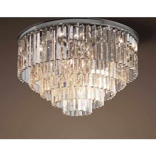 Modern Vintage Chandelier Crystal Flush Ceiling Mounted Light for Home Hotel Decoration