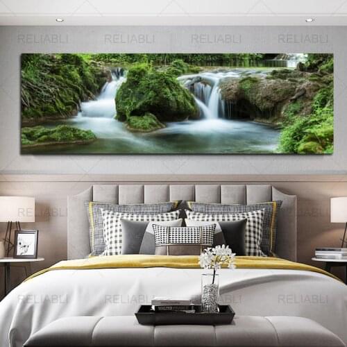 Modern Landscape Canvas Print Art Wall Poster Painting Home Decor Picutre for Living Room Print Waterfall Nature Scenery Cuadros