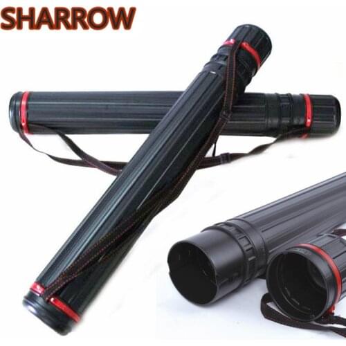 1Pc Telescopic Archery Quiver Arrow Holder Tube Back Case Adjustable 63cm To 105cm With Carry Strap Outdoor Hunting Accessories