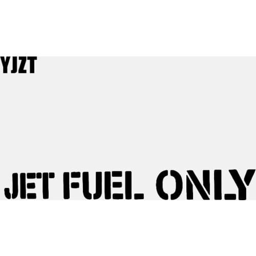 YJZT 14.2CM*1.8CM JET FUEL ONLY Car Sticker Vinyl Decal Black/Silver C3-0768