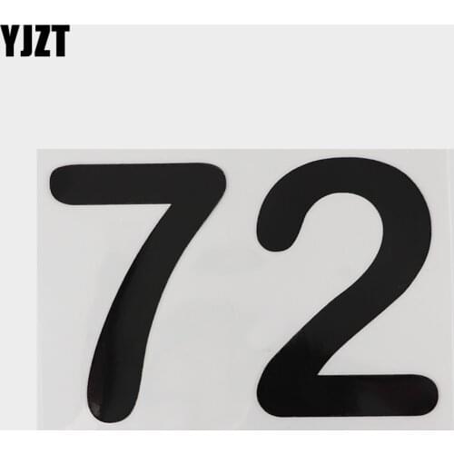 YJZT 15CM×10.2CM Personality Funny Black/Silver 72 Numbers Vinyl Decal Car Stickers 13D-0775