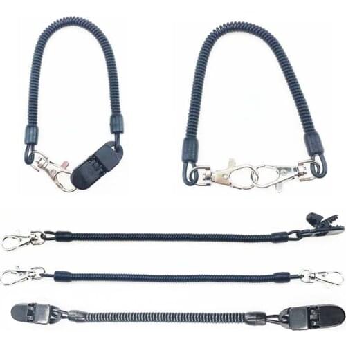 1 Piece Double ABS Clip Fishing Lanyard Tether Net Release Holder Quick Cord Clip Pliers Lip Grips Safety Rope Max Length 145cm
