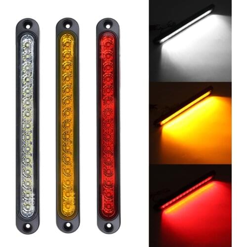 1/2Pcs 25cm 15LED Car Amber Red White Taillights Rear fog Light Stop Brake Lamp Universal For Truck Trailer Lorry 10v-30v