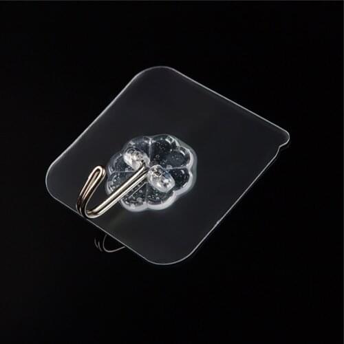 10 transparent wall hooks, waterproof and oil resistant, self-adhesive hooks, reusable, kitchen, bathroom, office seamless hooks