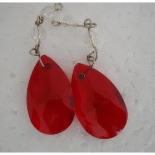 10pcs/lot 50MM , red color , crystal facted pear shape , crystal Almond Shape , CHANDELIER CRYSTAL PRISMS FREE SHIPPING