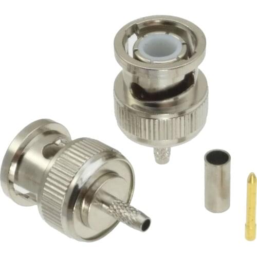 10pcs Connector BNC male Plug crimp for RG316 LMR100 RG174 RF COAXIAL