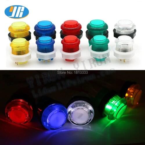 100PCS 28mm 24mm Arcade Push Button LED Button Switch 5V Illuminated Button 5 Colors