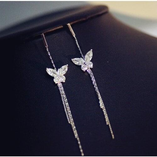 2021 Fashion jewelry Delicate Butterfly Zircon Sweet Earrings Crystal from Swarovskis Fit Women and female for Wedding Party