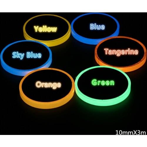 3mx10mm Luminous Fluorescent Night Hallowee Home Decor Warning Tape Wall DIY Strip Self-Adhesive Glow
