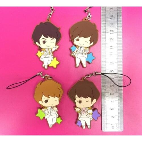 4pcs/lot High School Star Musical Original Japanese anime figure rubber Silicone sweet smell mobile phone charms/keychain