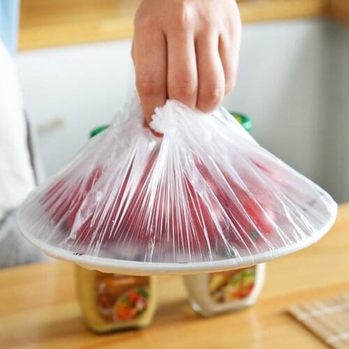 50Pcs Disposable Saran Wrap Thick Cling Film Elastic Food Lids Household Refrigerator Preservation Covers Kit