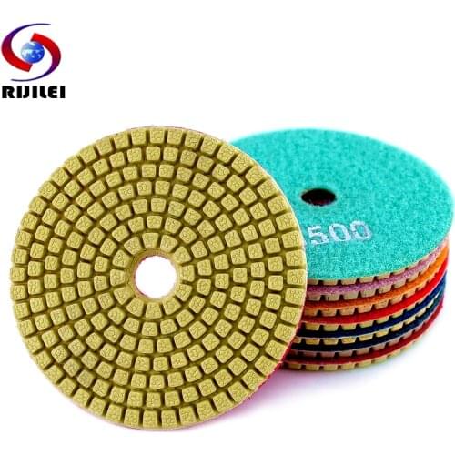 7Pcs/Lot High Quality 4Inch Marble Polishing Pad 100mm Diamond Polishing Pad Wet Grinding Disc for Ceramic Tile Concrete WPD12