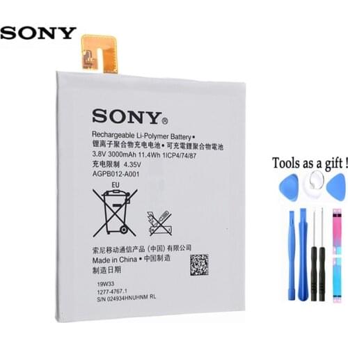 Original Sony AGPB012-A001 Phone Battery For Sony Xperia T2 Ultra D5303 D5306 D5322 XM50t XM50h 3000mAh