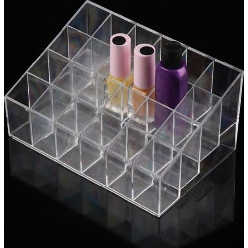 24 Grid Acrylic Makeup Organizer Storage Box Cosmetic Box Lipstick Jewelry Box Case Holder Display Stand organizador cosmeticos