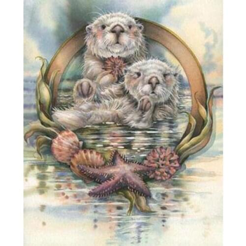 Diamond Painting Cross Stitch Sea Lions Animal Picture Rhinestones Needlework Home Decorative 5d Diamond Embroidery Hobby Gift