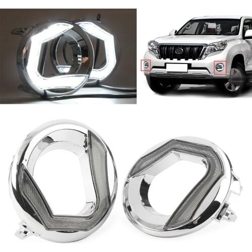 For Toyota Land Cruiser Prado 2014 2015 Car Front LED Daytime Running Fog Light Lamp DRL 2Pcs