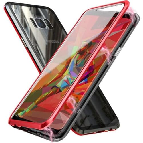 Mobile Phone Case For Samsung S20 S20plus S8 S8plus Not10 Double-sided Magnetic Magnet King Metal Glass Frame Cover Case EH