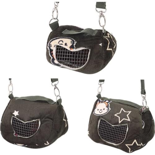 S-L Soft Flannel Small Pet Carrier Shoulder Bag Carrier Hamster Rat For Sugar Glider Hamster Squirrel Small Animal