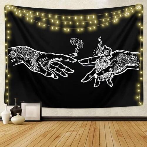 SepYue Cigarette Tattoo Print Tapestry Wall Hanging Psychedelic Tapestry Digital Printing Tapestry Background Becoration 95*73cm