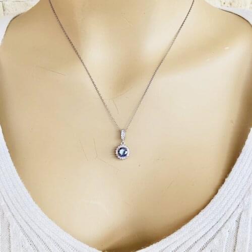 Emerald Stone 925 Sterling Silver Necklace Women Girls Gift Jewelry Accessories Fashion Handmade Elegant Chain