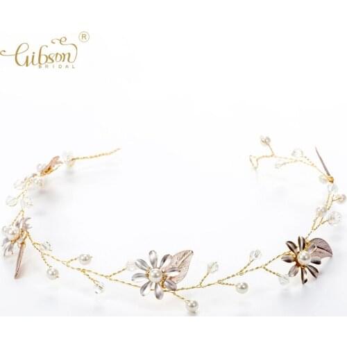 Dainty Simple Design Floral Bridal hair vine Crystals and Pearls Wedding Hair Jewelry Party Hair Supplies