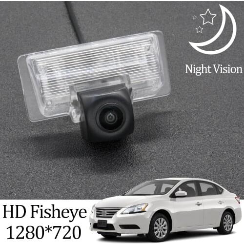 Owtosin HD 1280*720 Fisheye Rear View Camera For Nissan Sentra B17 Sedan 2012 2013 2014 2015 2016 Car Parking Accessories