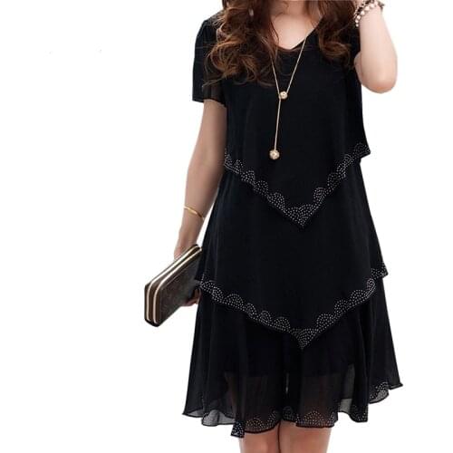 Summer Dress Chiffon Vestido De Festa Robe Sexy Dress Women Party Dresses 2020 5xl Plus Size Women Clothing Vestidos Black Blue