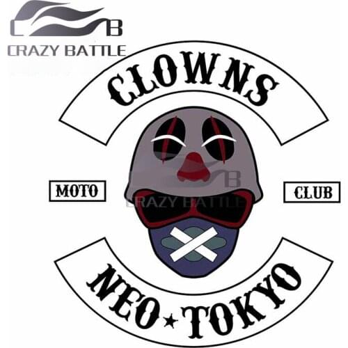 Crazy Battle 13cm x 13cm Clown Motorcycle Helmet Creative Laptop Personality Refrigerator Waterproof Window Bumper Decal