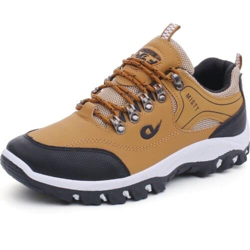 Men Leather Outdoor Hiking Sneakers Male Shoes Adult Non-Slip Casual Military Army Shoes Autumn Hard-wearing Footwear