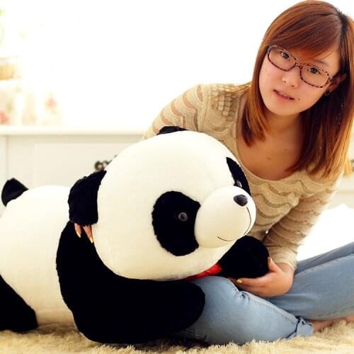 Stuffed toy i love you heart prone panda plush toy throw pillow Christmas gift h222