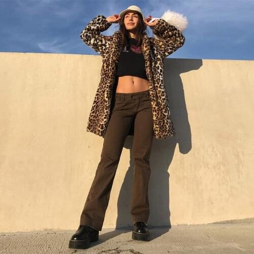 New 13 style Retro Harajuku y2k Brown Denim Jeans Joggers Women Vintage Low Waist Straight Pants Streetwear Vintage 90s Pants