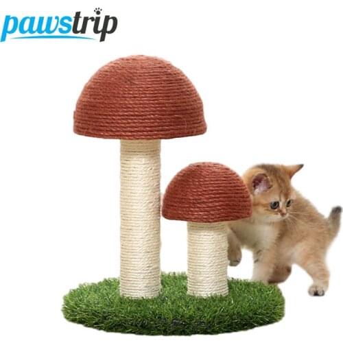 Pawstrip Cat Scratcher Frame Cat Climbing Tree Tower Mushroom Design Protecting Furniture Cat Scratch Board Sisal Cat Toys